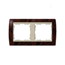 Frame for 2 elements walnut root interior champagne Simon 82