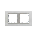 Frame for 2 elements satin stainless steel interior aluminum Simon 82 Nature