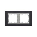 Frame for 2 elements black stainless steel aluminum interior Simon 82 Nature