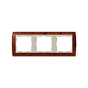 Frame for 3 elements cherry interior aluminium Simon 82