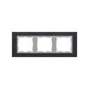 Frame for 3 elements black stainless steel interior aluminum Simon 82 Nature