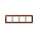 Frame for 4 elements cherry interior aluminium Simon 82