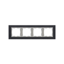 Frame for 4 elements black stainless steel interior aluminum Simon 82 Nature