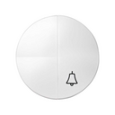 Double rocker for set of 1 2-way switch and 1 push-button switch with bell symbol white Simon 88