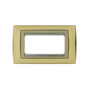 Placa de 4 módulos oro con marco marfil Simon 82