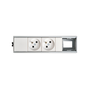 Ofiblock Compact assembled and wired with 2 French sockets and rear hole in the last position