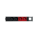 Ofiblock Compact assembled and wired with 2 French sockets, 2 UPS French sockets and 1 rear hole in the last position