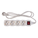 POWER STRIP 4 SOCKETS 16A 250V~ WHITE WITH SWITCH AND 1.5M CABLE H05VV-F 3G1MM² SIMON BRICO