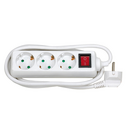 MULTIPLE SOCKET 3 OUTLETS 16A 250V~ WHITE WITH SWITCH AND 2 METERS OF H05VV-F 3G1.5MM² CABLE Simon Brico