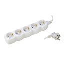 POWER STRIP 5 SOCKETS 16A 250V~ WHITE WITH 1.5M CABLE H05VV-F 3G1MM² SIMON BRICO