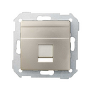 Flat voice and data plate with dust cover for 1 RJ45 connector champagne Simon 82