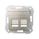 Flat voice and data plate with dust cover for 2 RJ45 connectors champagne Simon 82