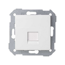 Placa de voz e dados plana com proteção de pó para 1 conetor RJ45 Systimax® branco Simon 82
