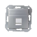 Placa de voz e dados plana com proteção de pó para 1 conetor RJ45 Systimax® alumínio Simon 82