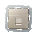 Placa de voz e dados plana com proteção de pó para 1 conetor RJ45 Systimax® champanhe Simon 82