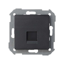 Flat voice and data plate with dust cover for 1 Systimax® RJ45 connector graphite Simon 82
