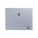 Tecla de 3 módulos con visor y logo de campana aluminio Simon 82