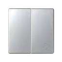Double rocker for set of 1 2-way switch and 1 push button with bell symbol aluminium Simon 82