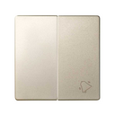 Double rocker for set of 1 2-way switch and 1 push button with bell symbol champagne Simon 82