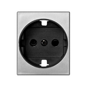 Cover with safety device for German socket outlet aluminium Simon 82 Centralisations
