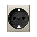 Cover with safety device for German socket outlet matt champagne Simon 82 Centralisations