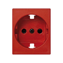 Cover with safety device for German socket outlet red Simon 82 Centralisations