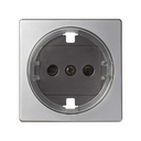Cover with safety device for semi-surface mount German socket outlet aluminium Simon 82