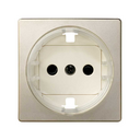 Cover with safety device for semi-surface mount German socket outlet champagne Simon 82