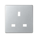 Cover with safety device for British socket outlet aluminium Simon 82