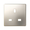 Cover with safety device for British socket outlet champagne Simon 82