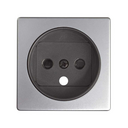 Enjoliveur prise 2p+t aluminium Simon 82 Detail