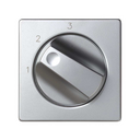 Cover for 2-way rotary switch with 3 positions and 1-2-3 symbol aluminium Simon 82