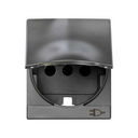 Hinged cover with safety device for German socket outlet aluminium Simon 82 Centralisations