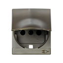 Hinged cover with safety device for German socket outlet matt champagne Simon 82 Centralisations