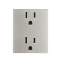 Toma de corriente duplex 2P+T con seguridad 15A 127V~ aluminio Simon 82