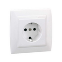 German monoblock socket outlet 16A 250V~ with safety device and screw terminal connection system ivory Simon 82