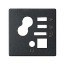 Digital control plate 1 trunking with FM tuner and 3.5 mm jack output graphite Simon 82