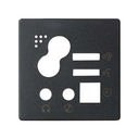Placa para comando digital de 1 canal com emissão e receção de avisos com entrada e saída jack 3,5 mm grafite Simon 82