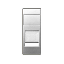 Cover for voice and data flat plate with dust cover for 1 Systimax® RJ45 connector aluminium Simon 82 Centralisations