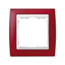 Frame for 1 element red translucent interior white Simon 82
