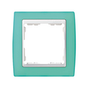 Frame for 1 element green translucent interior white Simon 82