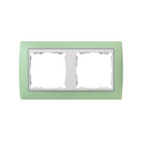Frame for 2 elements green interior white Simon 82