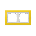 Frame for 2 elements yellow interior white Simon 82