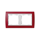 Frame for 2 elements red translucent interior white Simon 82