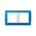 Frame for 2 elements blue translucent interior white Simon 82