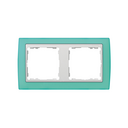 Frame for 2 elements green translucent interior white Simon 82