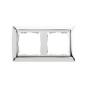 Frame for 2 elements chrome interior white Simon 82