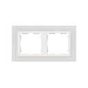 Cadre pour 2 éléments cristal blanc intérieur blanc Simon 82 Nature