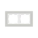 Cadre pour 2 éléments cristal naturel intérieur blanc Simon 82 Nature