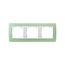 Frame for 3 elements green interior white Simon 82